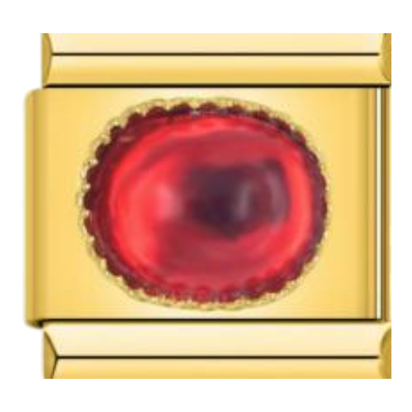 Piedra Ovalada con Circonitas - Rubí
