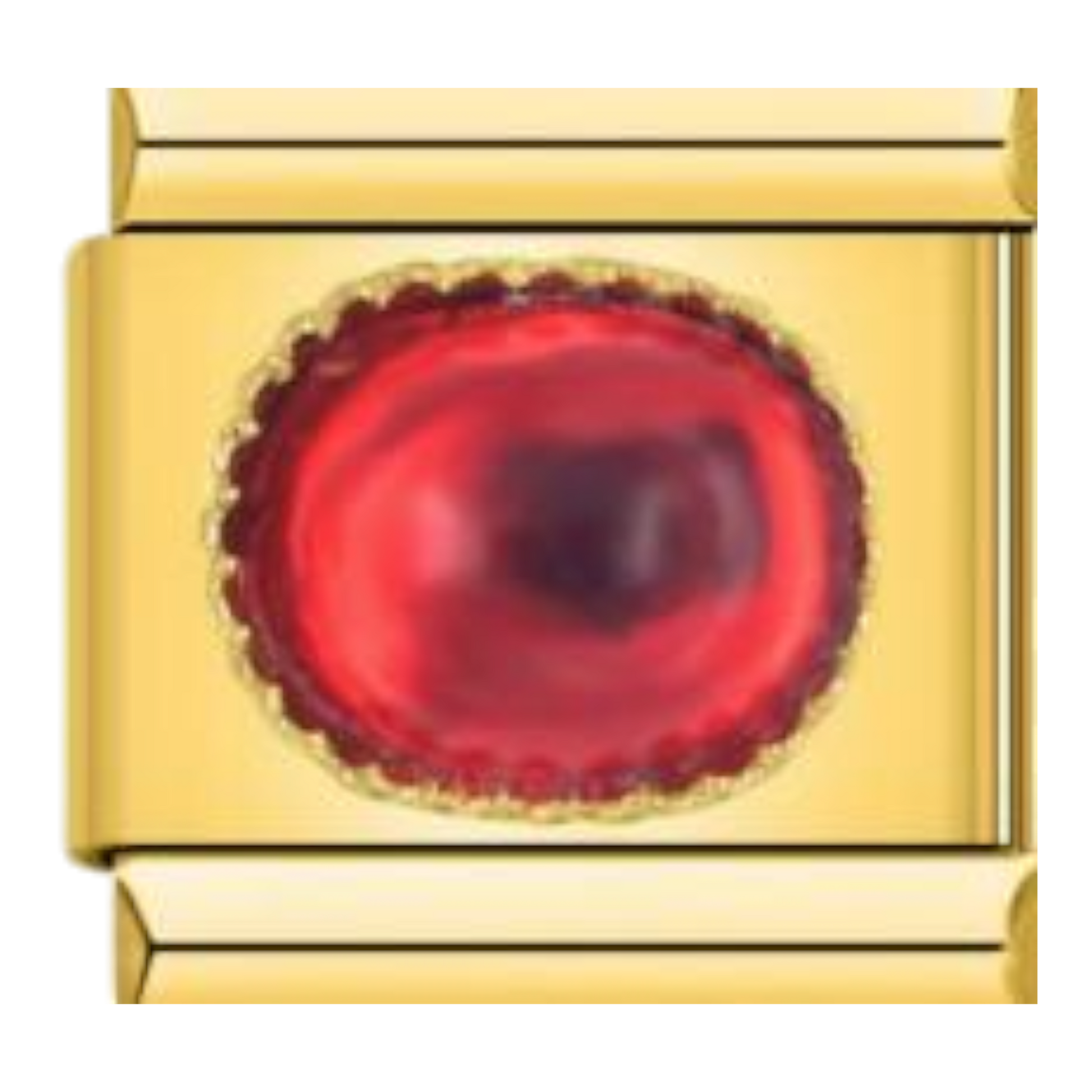 Piedra Ovalada con Circonitas - Rubí