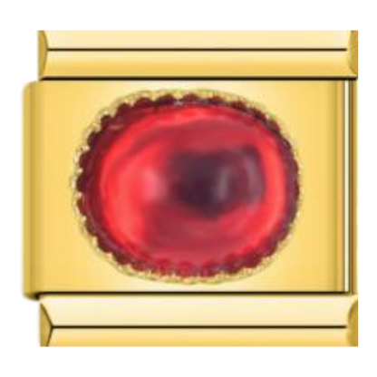 Piedra Ovalada con Circonitas - Rubí