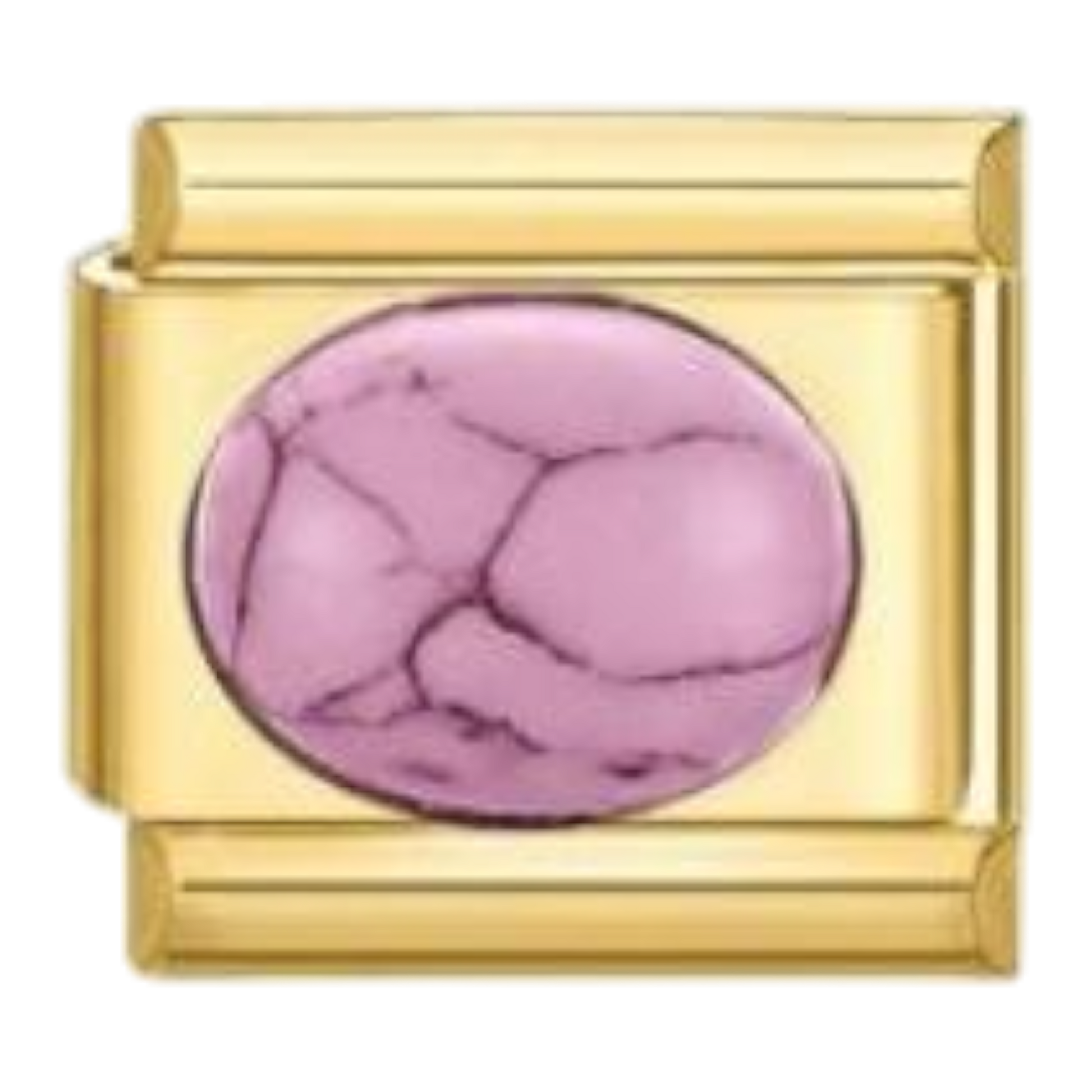 Piedra Ovalada Lisa - Rosa veteado