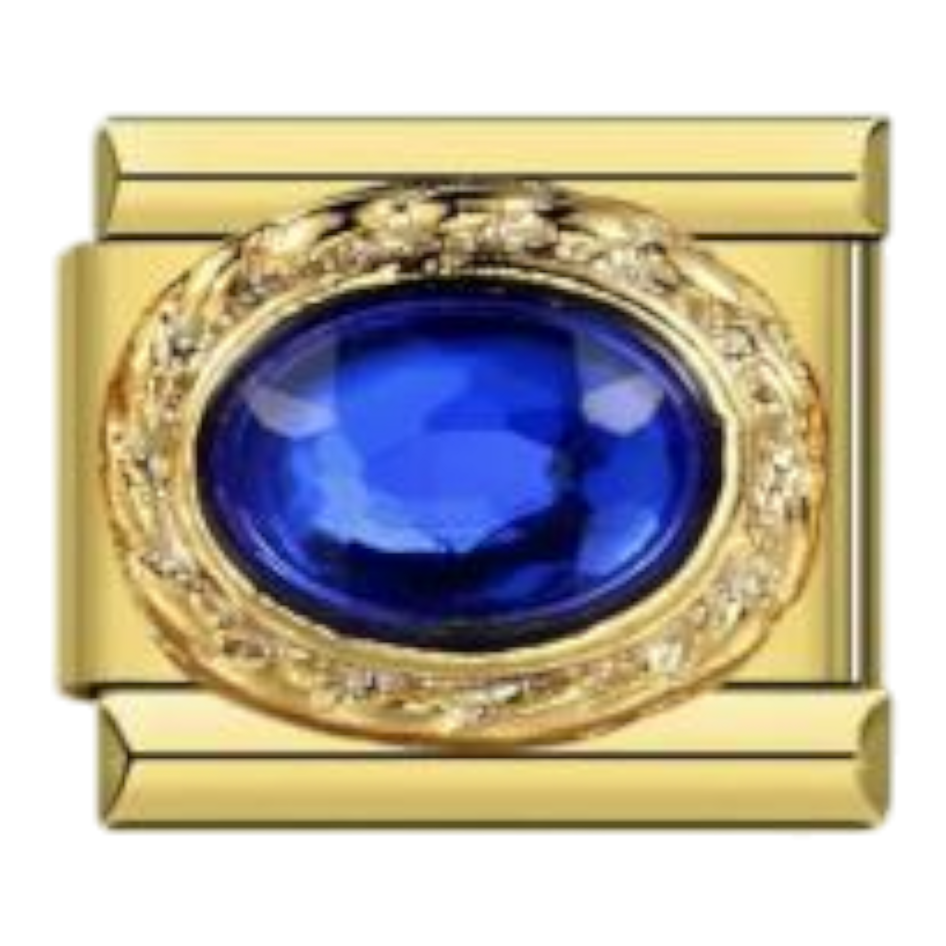 Piedra Ovalada con Circonitas - Zafiro