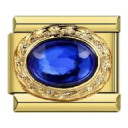 Piedra Ovalada con Circonitas - Zafiro
