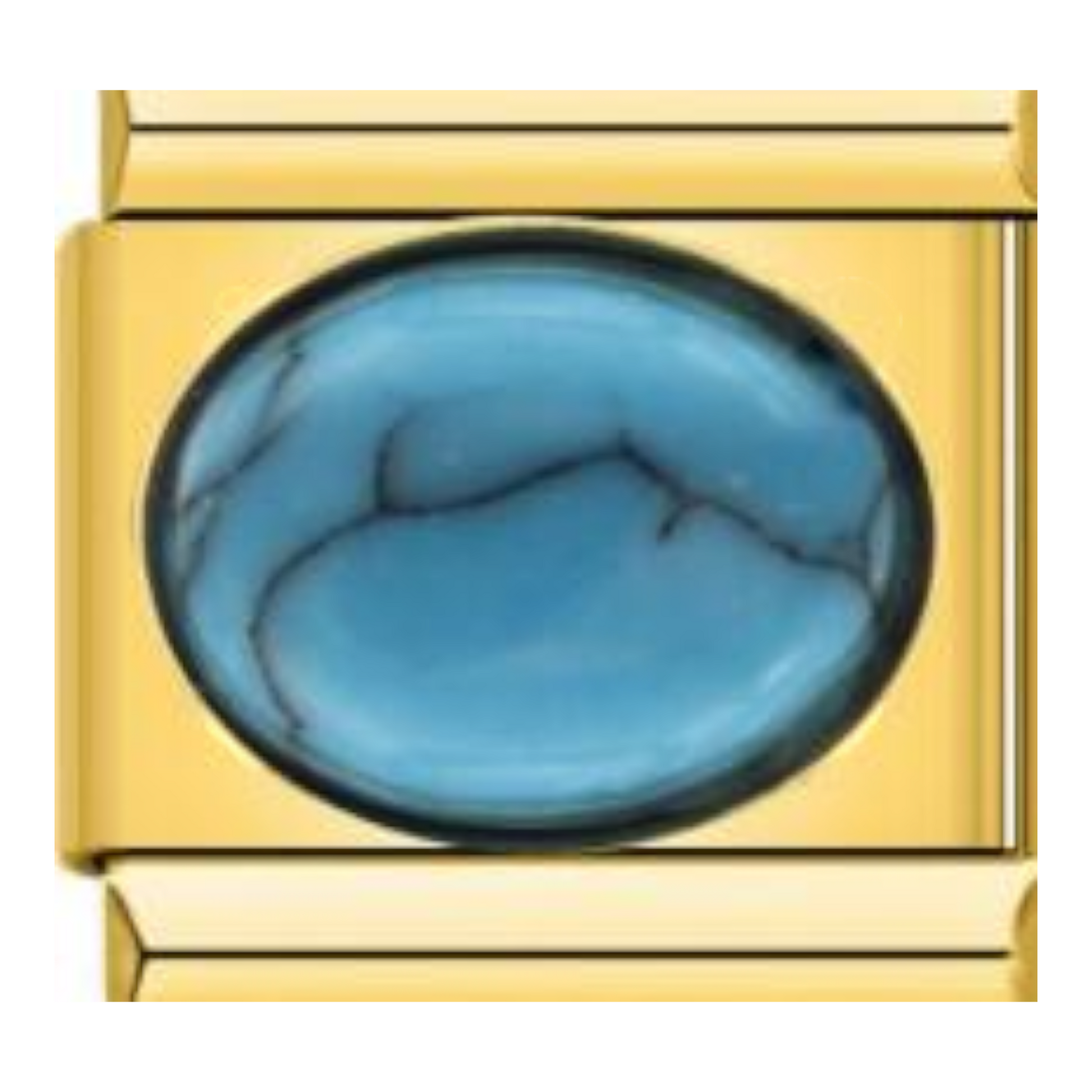 Piedra Ovalada Lisa - Turquesa