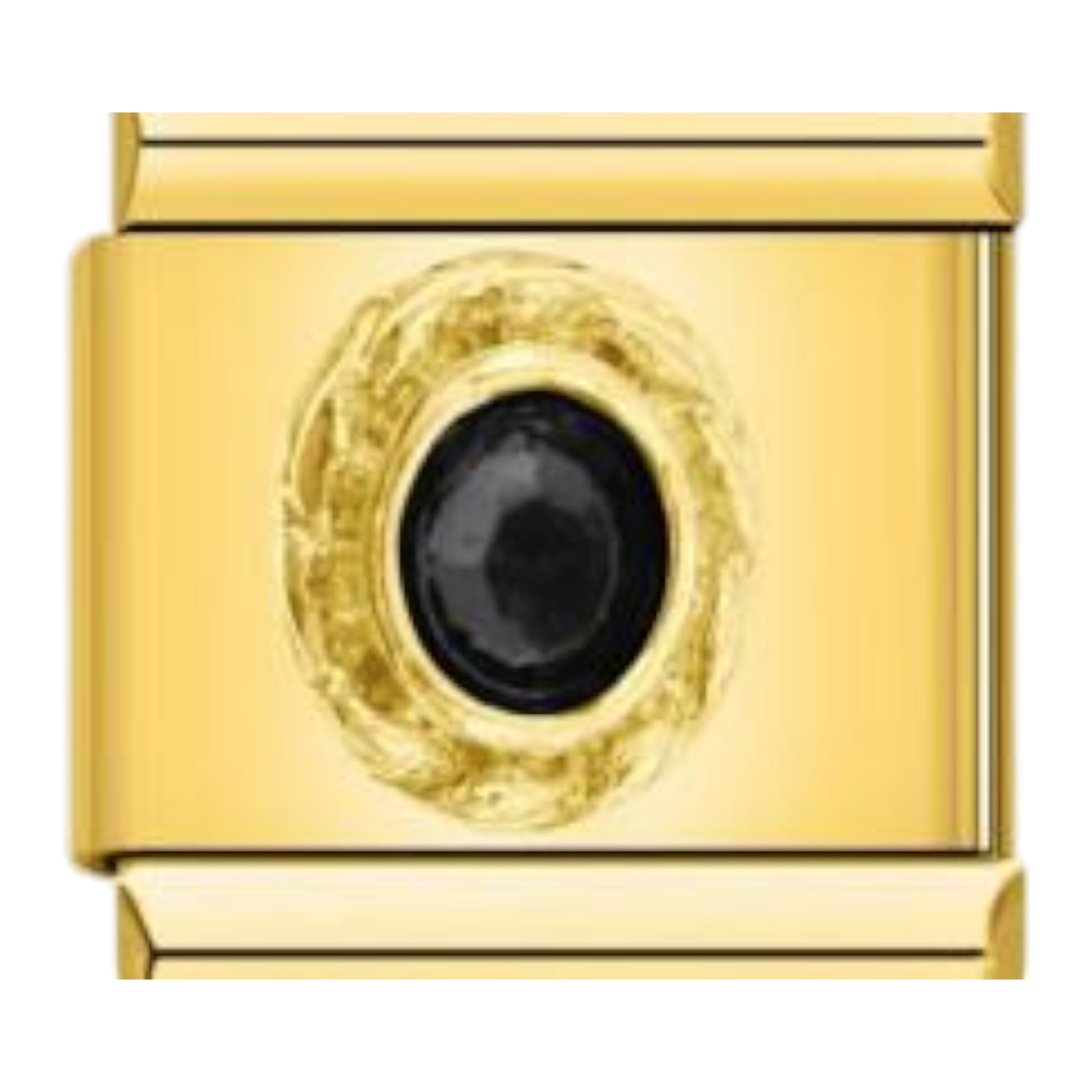 Piedra Ovalada Engastada - Ónix negro