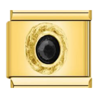 Piedra Ovalada Engastada - Ónix negro
