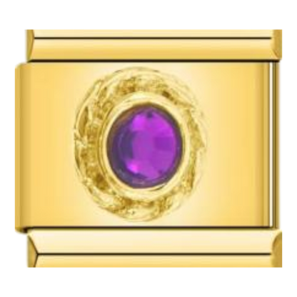 Piedra Ovalada Engastada - Amatista