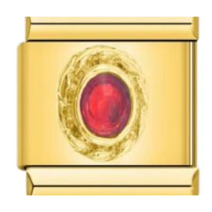 Piedra Ovalada Engastada - Rubí