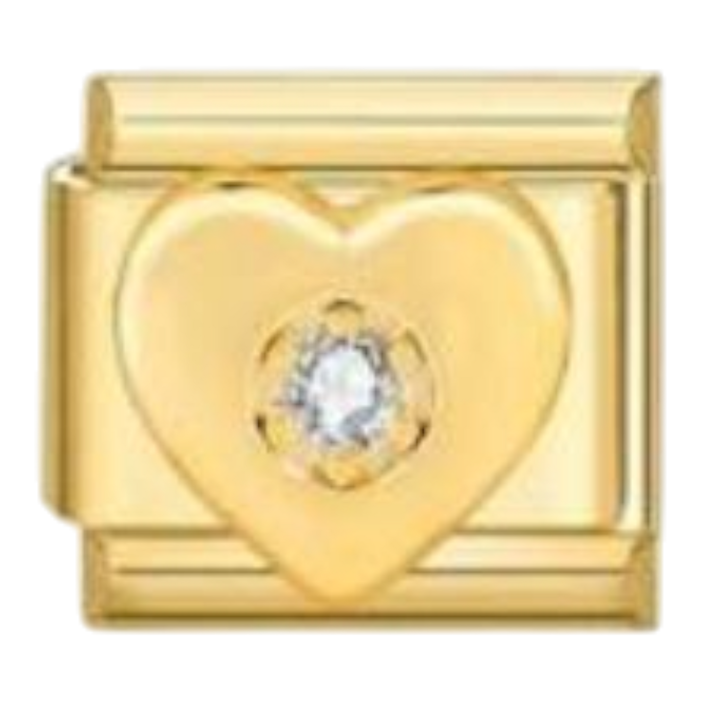 Corazón Dorado con Cristal