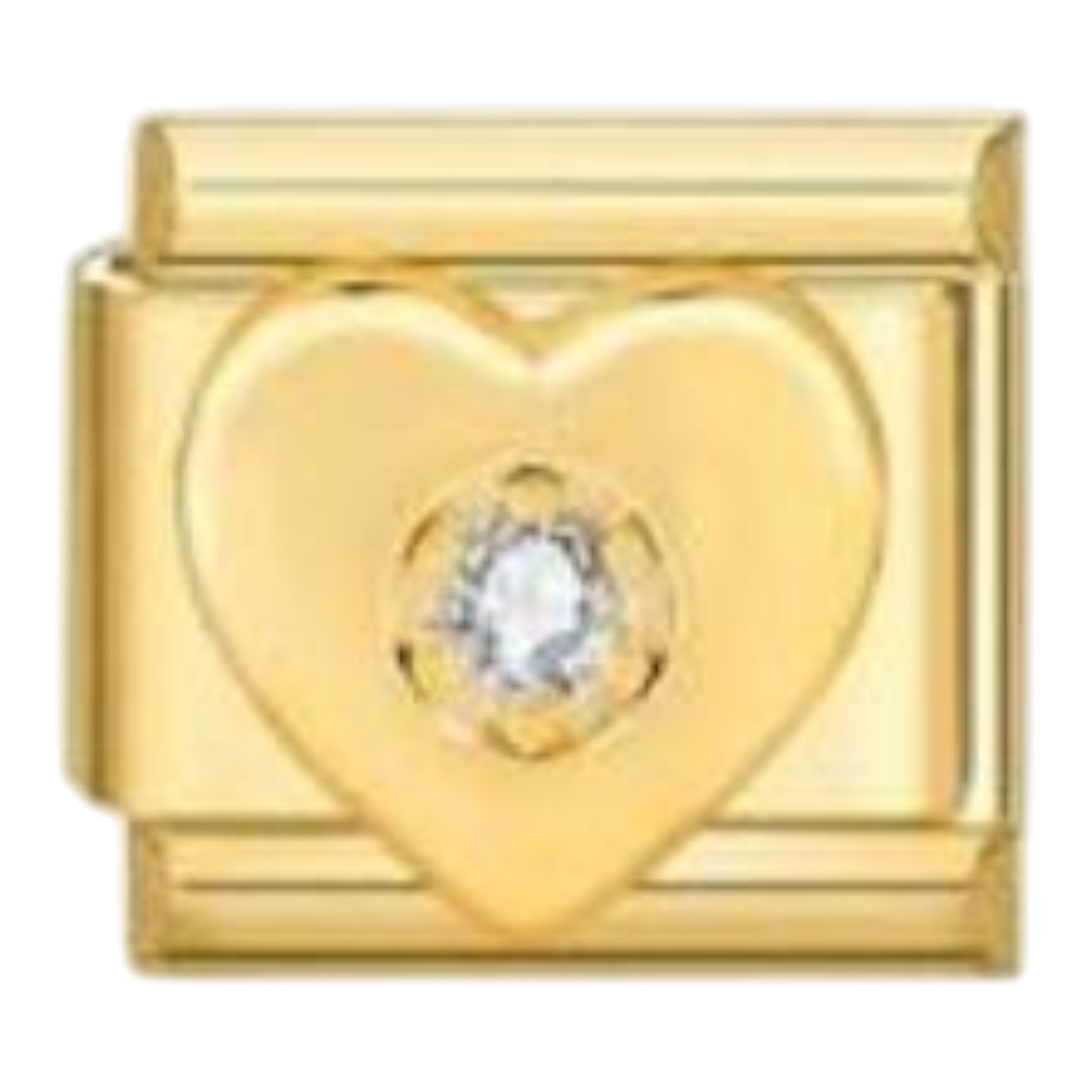 Corazón Dorado con Cristal