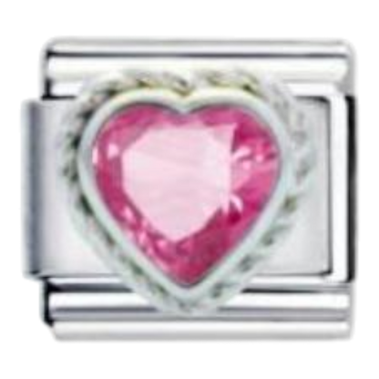 Corazón Cristal Rosa Intenso