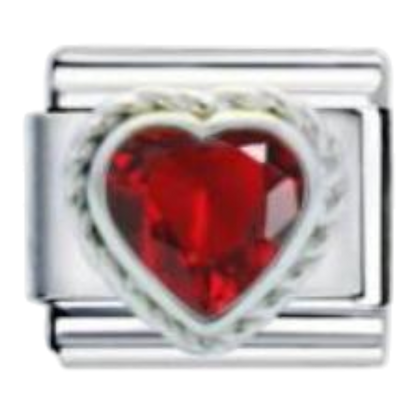 Corazón Cristal Rojo Oscuro