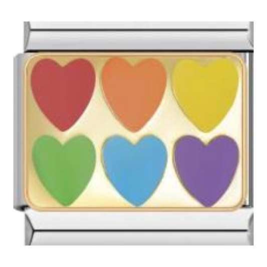 Seis Corazones Multicolor
