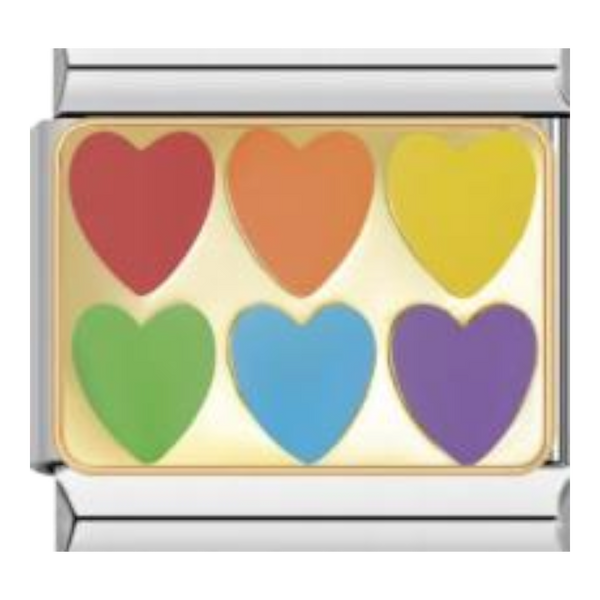 Seis Corazones Multicolor