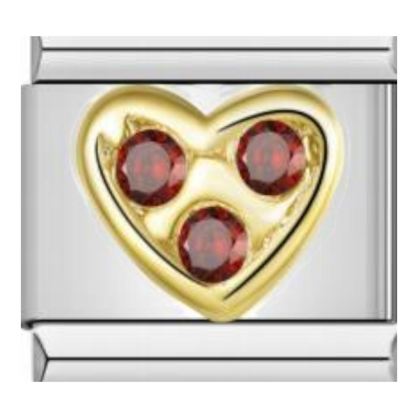 Corazón con Tres Cristales