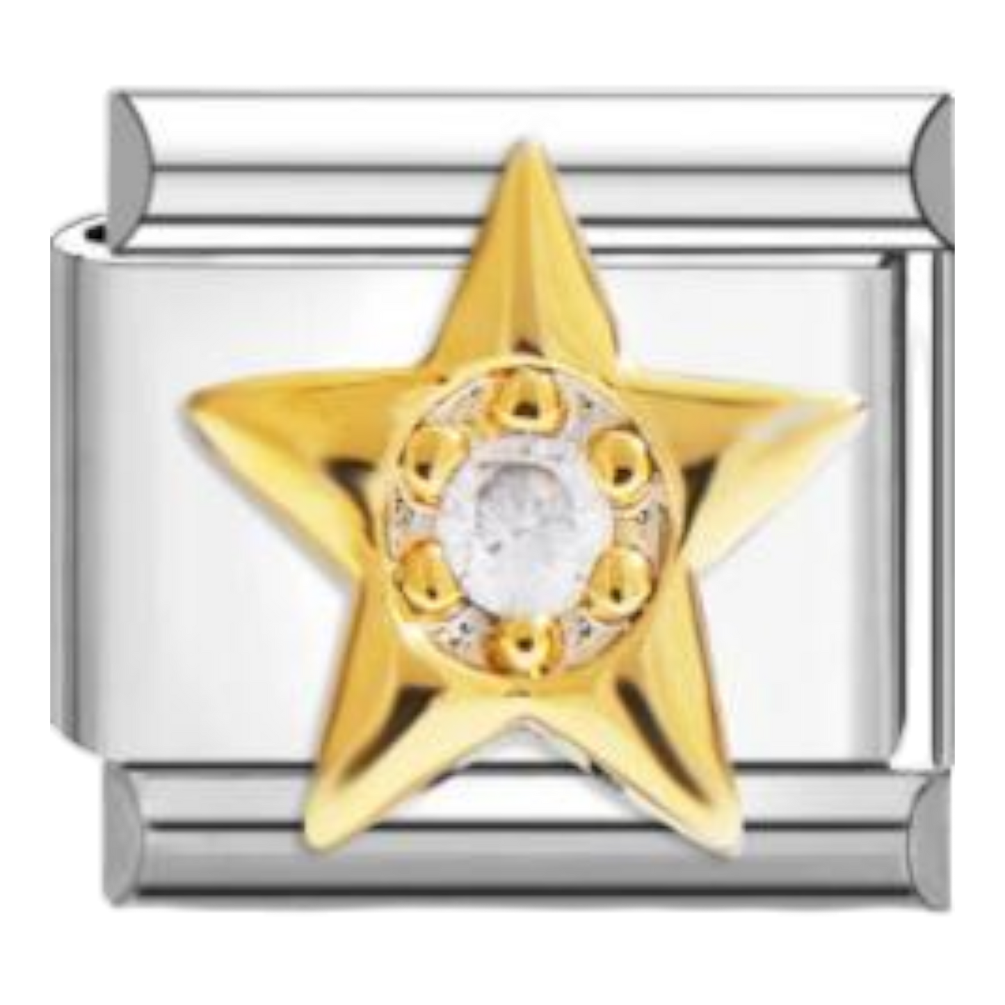 Estrella Dorada con Cristal Central