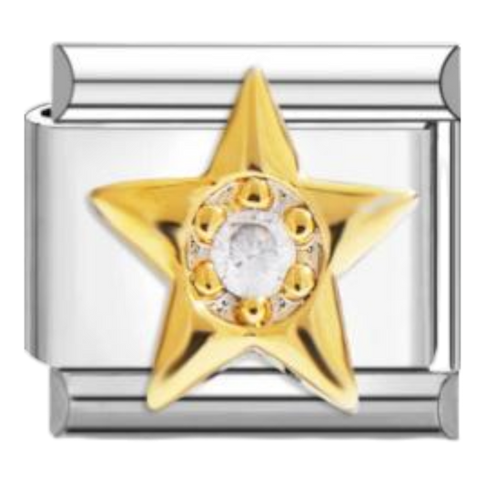 Estrella Dorada con Cristal Central