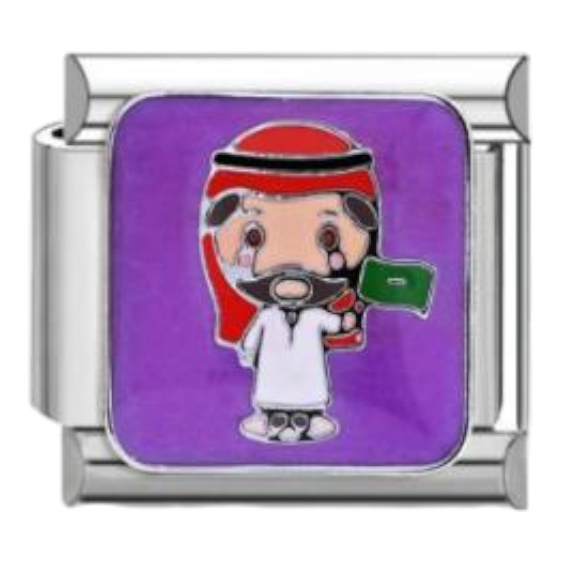 Niño con Bandera Saudí