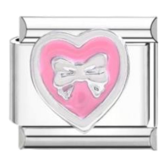 Corazón Rosa con Lazo