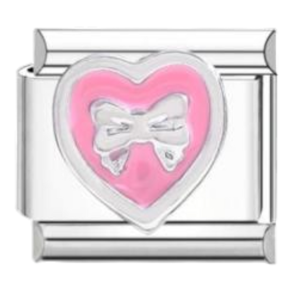 Corazón Rosa con Lazo