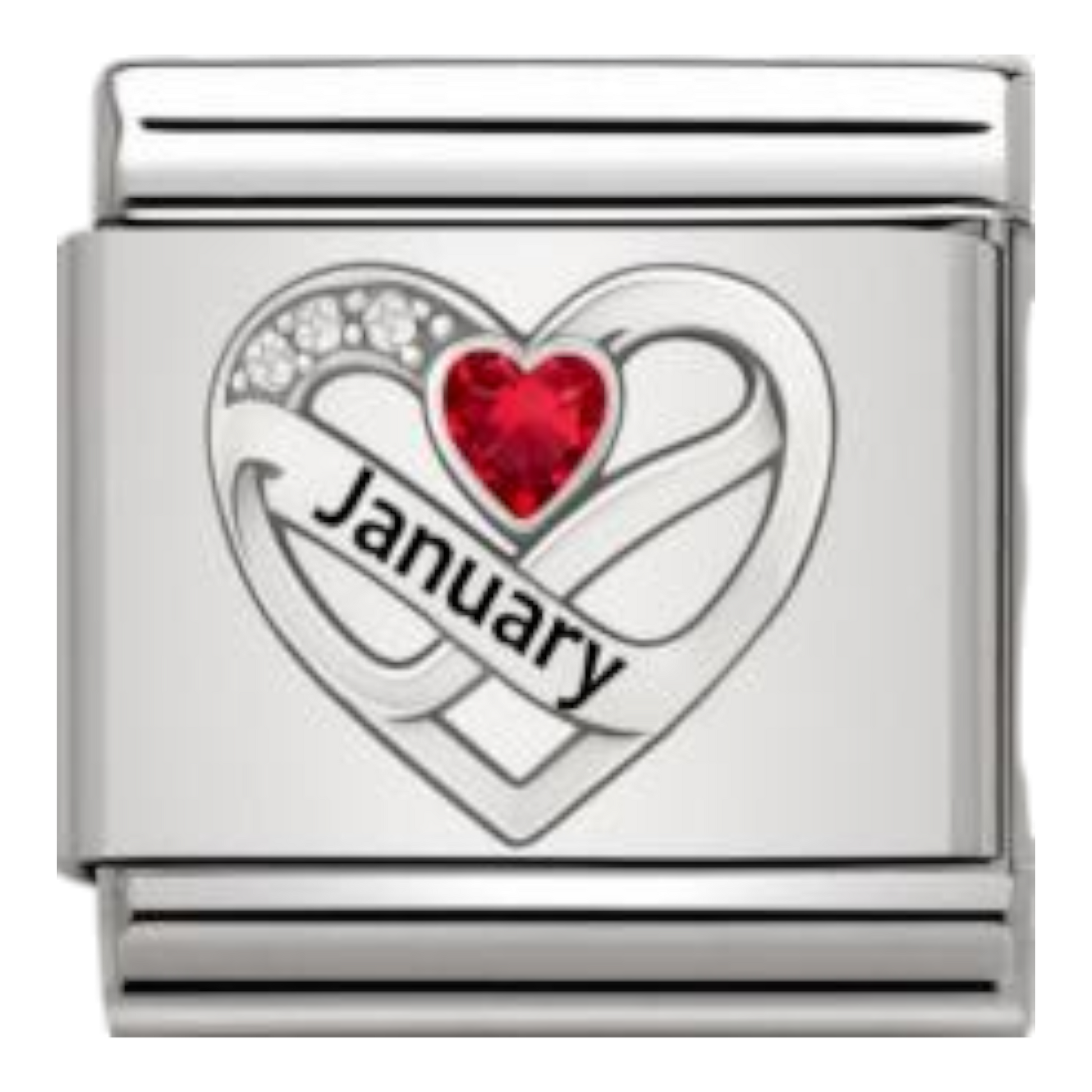 Corazón Enero Plateado