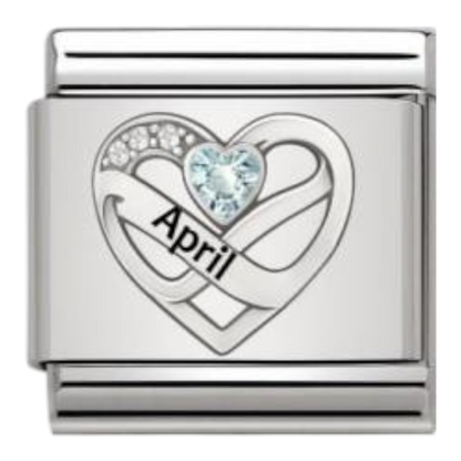 Corazón Abril Plateado