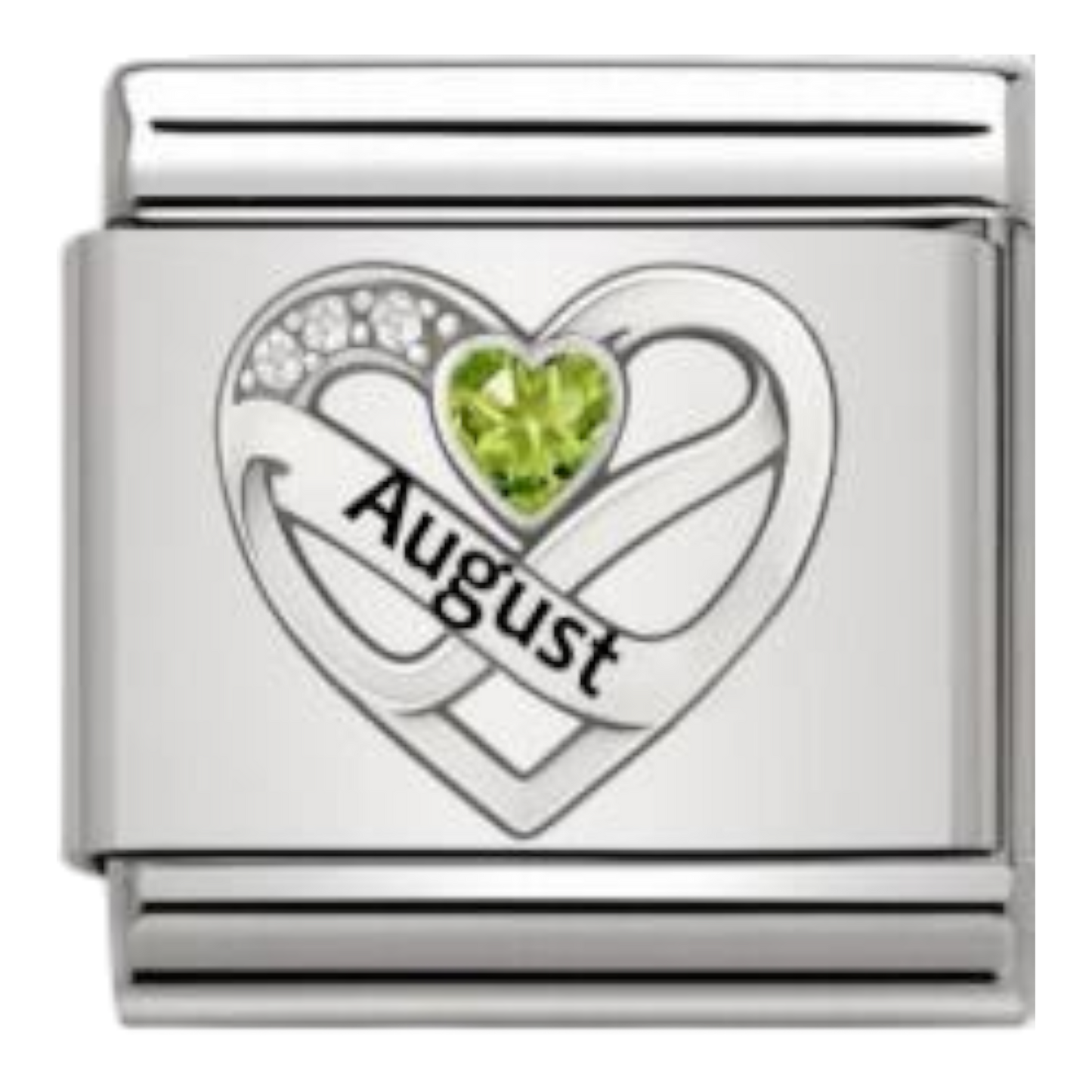 Corazón Agosto Plateado
