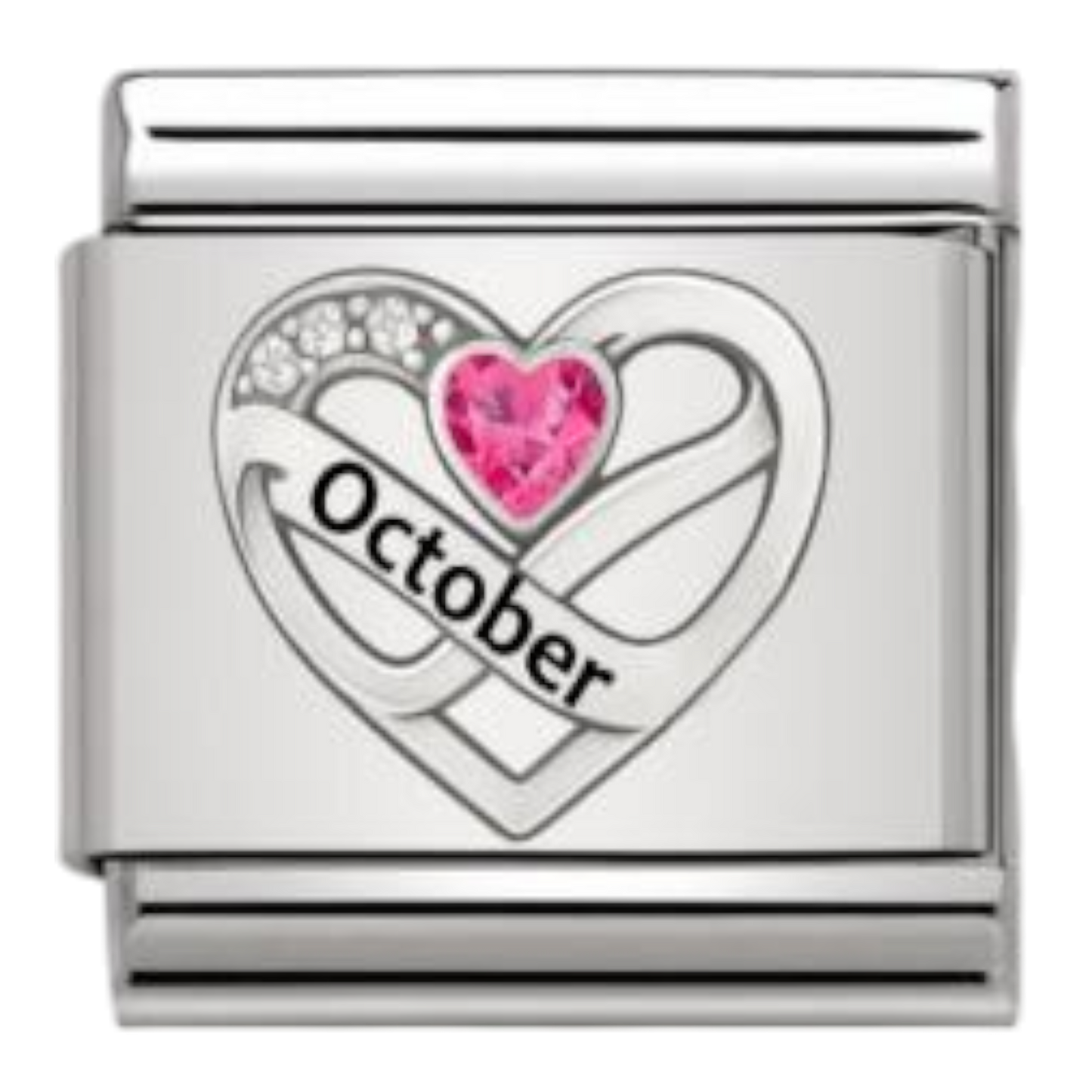 Corazón Octubre Plateado