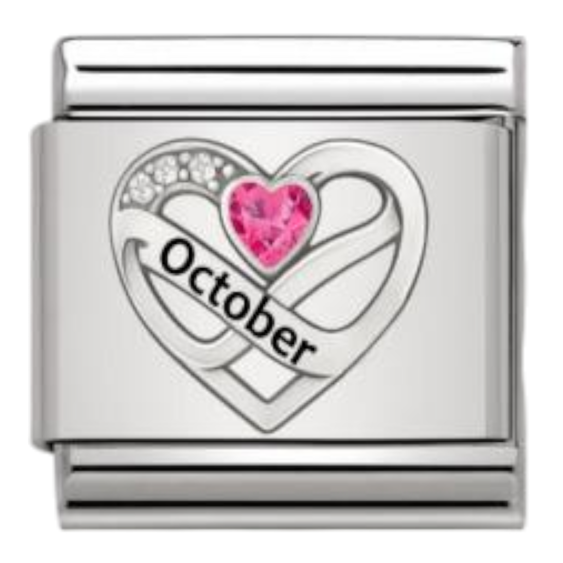Corazón Octubre Plateado