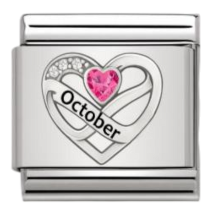 Corazón Octubre Plateado
