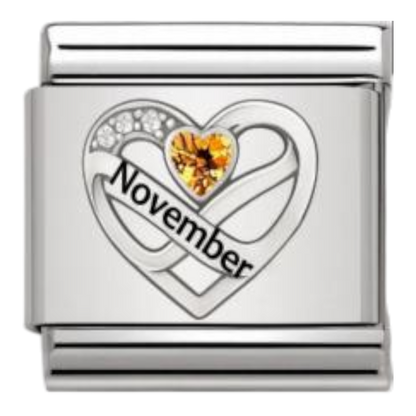 Corazón Noviembre Plateado