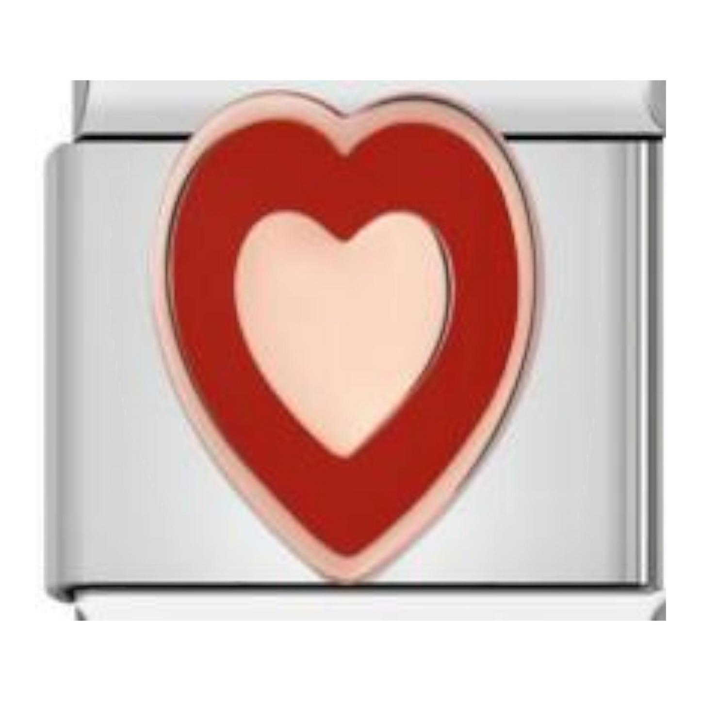 Corazón Blanco sobre Rojo
