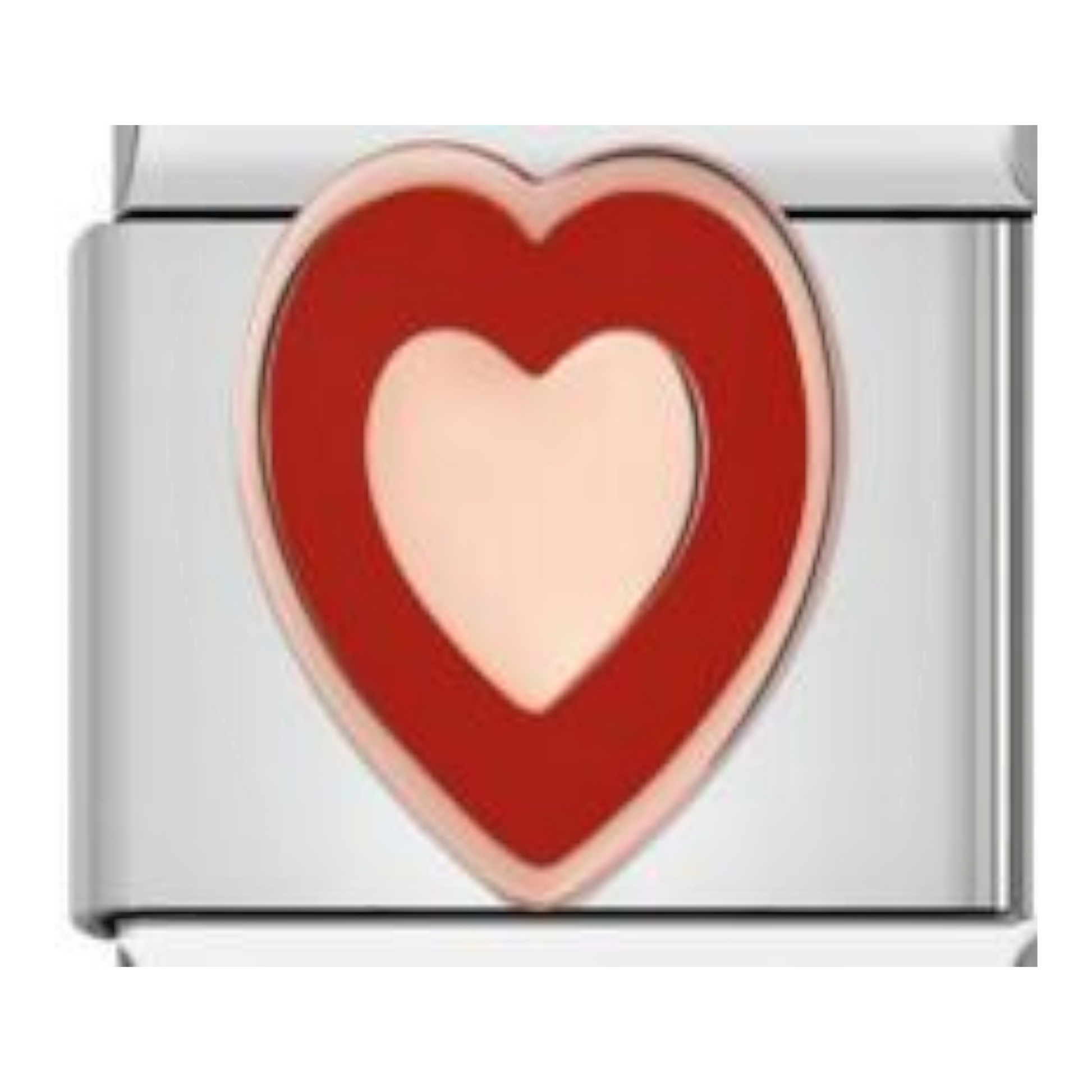Corazón Blanco sobre Rojo