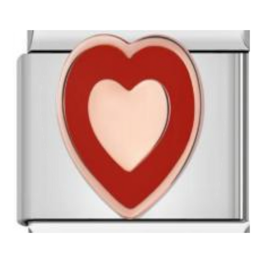 Corazón Blanco sobre Rojo