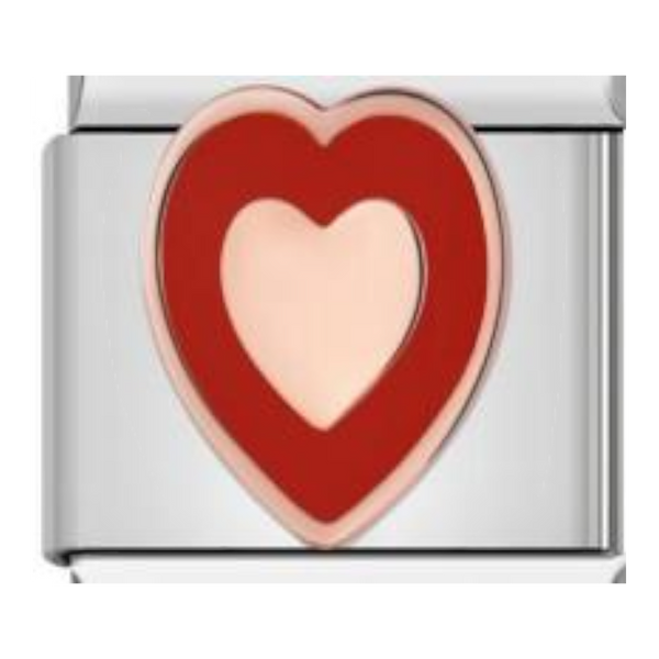 Corazón Blanco sobre Rojo