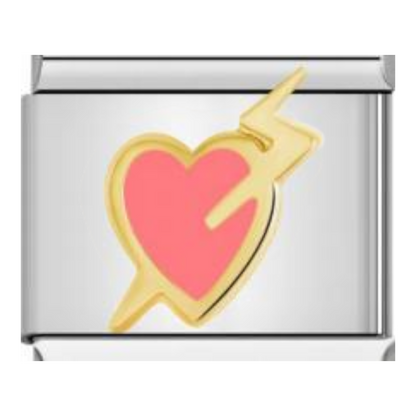 Corazón Rosa con Rayo