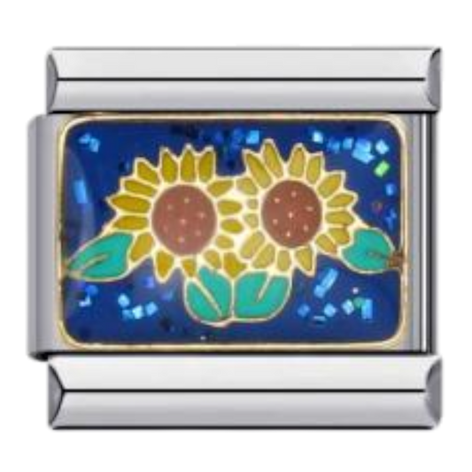 Girasoles sobre Fondo Azul