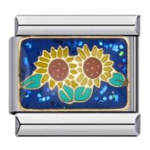 Girasoles sobre Fondo Azul