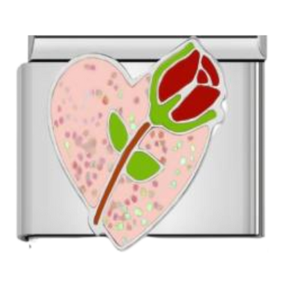 Corazón Rosa con Rosa