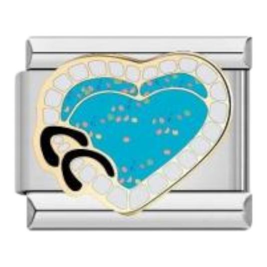 Corazón Azul con Auriculares