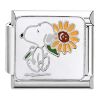 Snoopy con Girasol - Plateado