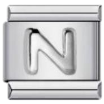 Letra N - Plateado