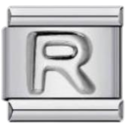 Letra R - Plateado