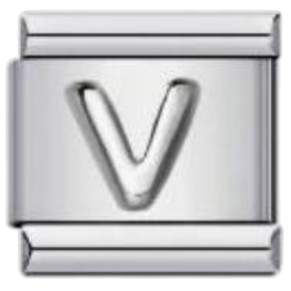 Letra V - Plateado