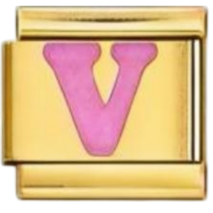 Letra V - Rosa