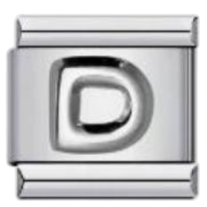 Letra D - Plateado