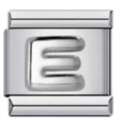 Letra E - Plateado