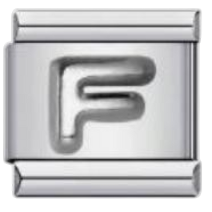 Letra F - Plateado