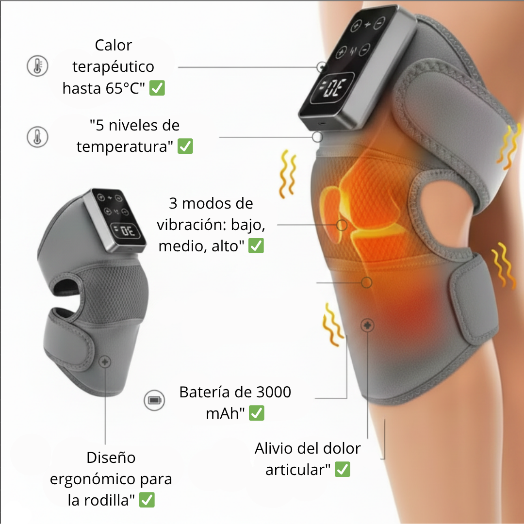 ThermoKnee Pro — Masajeador de Rodilla con Calor y Vibración